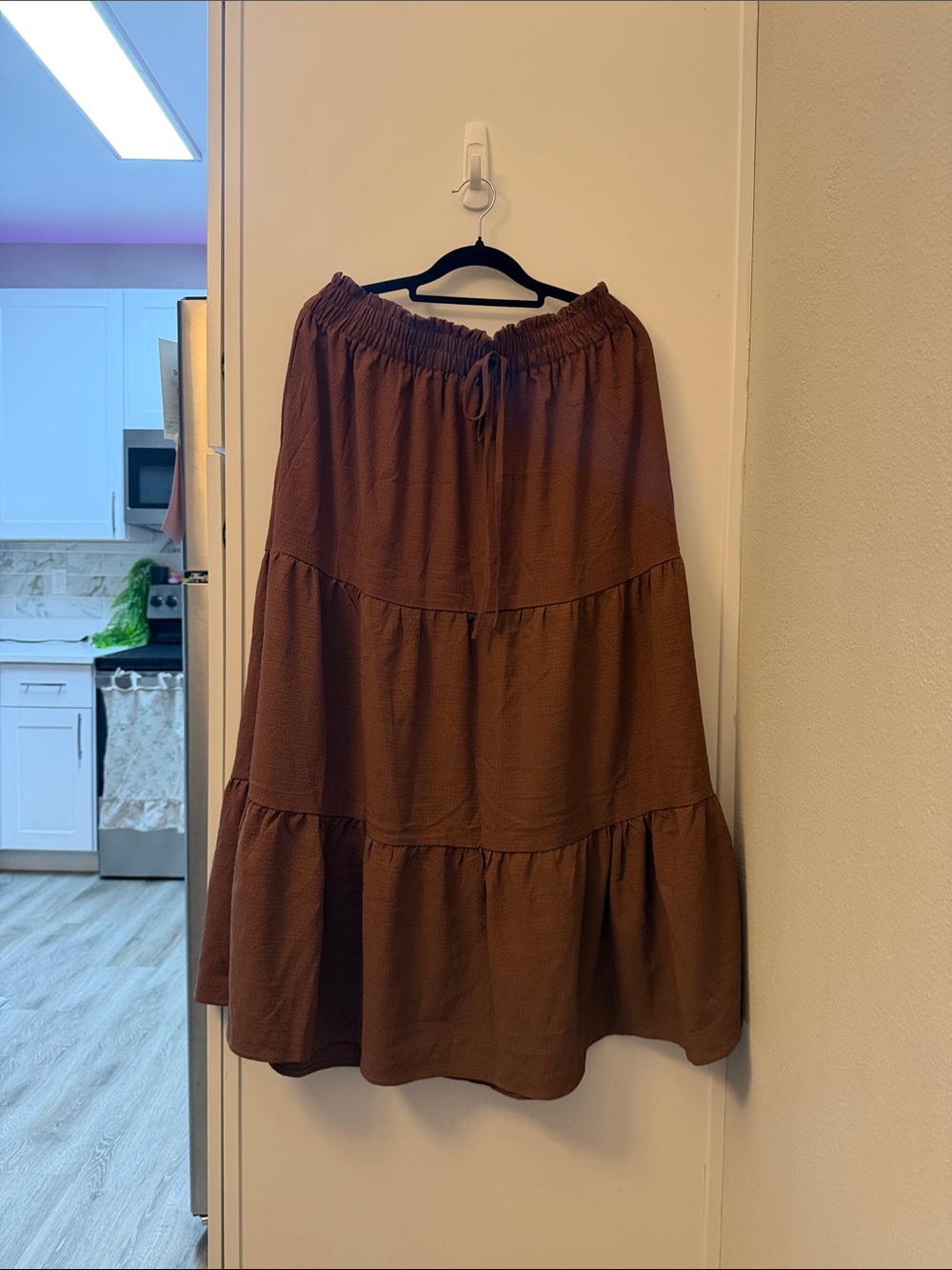 Women’s Tiered A-Line Midi Skirt - Brown